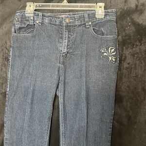 Cos Jeans Women's Boot-Cut / Flared,  Embroidered Dark Jean Size 10